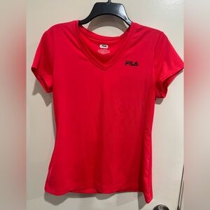 FILA V-Neck Performance Tee, Medium